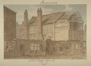 Vista orientale delle rovine di Bermondsey House, 1838 da John Chessell Buckler