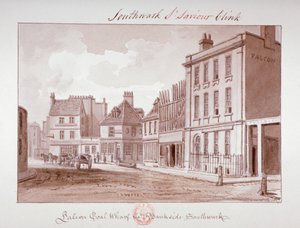 Falcon Coal Wharf, Bankside, Southwark, Londra, 1827 da John Chessell Buckler