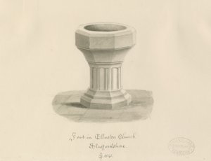 Fonte battesimale nella Chiesa di Ellastone