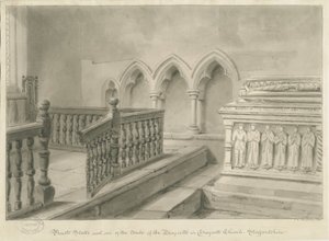 Interno della Chiesa di Draycott in the Moors da John Chessell Buckler