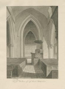 Interno della Chiesa di Leigh da John Chessell Buckler