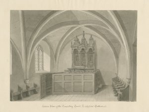 Interno della Cattedrale di Lichfield - Corte del Concistoro da John Chessell Buckler