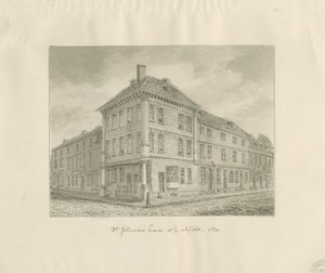 Lichfield - Luogo di nascita del Dr. Johnson: disegno a seppia da John Chessell Buckler