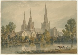 Cattedrale di Lichfield - Vista sud-ovest da John Chessell Buckler
