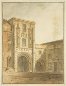 Vista nord del portale del college da John Chessell Buckler
