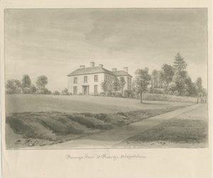 Penkridge - Casa del Parroco: disegno a seppia da John Chessell Buckler