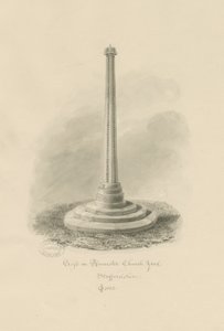 Cimitero di Rocester - Croce: disegno a seppia da John Chessell Buckler