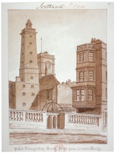 Fabbrica di Proiettili, Tooley Street, dal Ponte di Londra, Bermondsey, Londra da John Chessell Buckler
