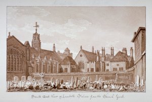 Veduta sud-est del Lambeth Palace dal cimitero, Londra da John Chessell Buckler