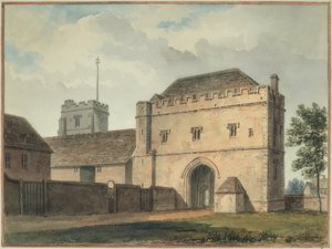 Vista sud del grande portale del college a Maidstone da John Chessell Buckler