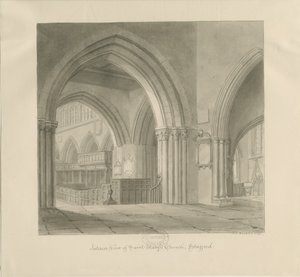 Stafford - Interno della Chiesa di St. Mary da John Chessell Buckler