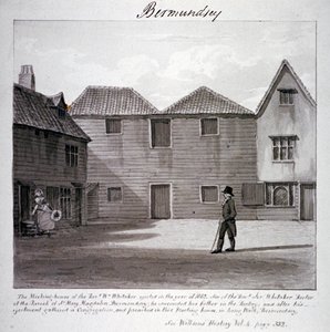 La casa di riunione del reverendo Whitaker, Long Walk, Bermondsey, Londra, 1828 da John Chessell Buckler