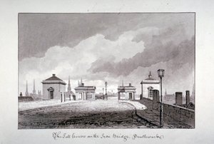 Case dei pedaggi sul Ponte di Southwark, Londra, 1827