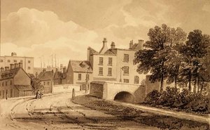 Vista del Ponte del Mulino, Bermondsey da John Chessell Buckler