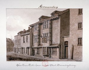 Vista del pub Three Tuns in Jacob Street, Bermondsey, Londra, 1828 da John Chessell Buckler