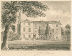 Wolstanton - Bradwell Hall: disegno a seppia da John Chessell Buckler