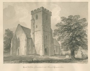Worcestershire - Chiesa di Hampton Lovett: disegno a seppia, 1833 da John Chessell Buckler