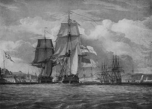Lo Shannon e il Chesapeake, c1814 da John Christian Schetky
