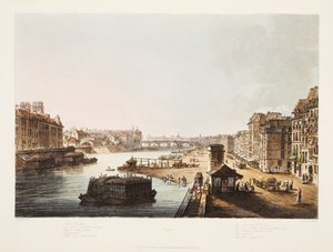 Isola di St. Louis, Le Torri della Chiesa di Notre Dame, Il Ponte di Notre Dame, Il Louvre, Il Quay del Grano da John Claude Nattes