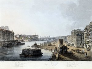 Parigi, il ponte Notre-Dame - disegno di J.C. Mats, c.1810 da John Claude Nattes