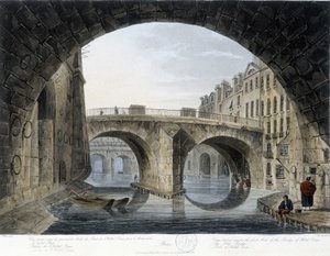 Parigi, il Pont des Arts - disegno di Mats, circa 1810, città di Parigi da John Claude Nattes