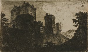 Castello di Borthwick da sud-ovest da John Clerk of Eldin