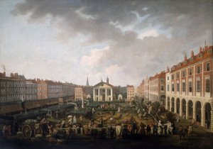 Piazza e mercato di Covent Garden da John Collet