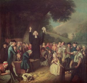 George Whitefield che predica da John Collet