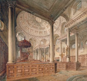 Vista interna della Chiesa di San Stefano Walbrook, Città di Londra da John Coney