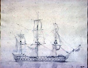 Una nave da guerra da John Constable