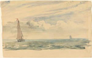 Paesaggio marino con due barche a vela da John Constable