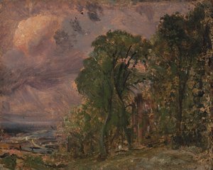 Una vista a Hampstead con tempo tempestoso da John Constable