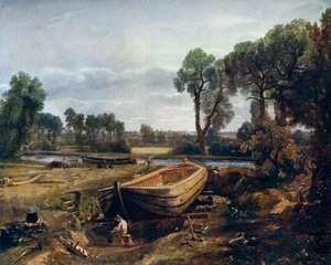 Costruzione di barche vicino al mulino di Flatford, 1815, 1912