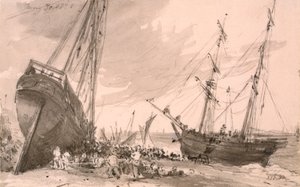 Scena costiera di Brighton con due navi in primo piano, 30 maggio 1828 da John Constable