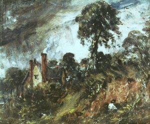 Cottage tra gli alberi con una duna di sabbia, c.1830-36 da John Constable