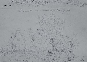 Cottage a Holton con la chiesa sullo sfondo da John Constable