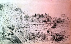Edifici agricoli e ponte vicino a Salisbury da John Constable