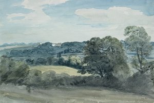 Paesaggio con edifici in lontananza