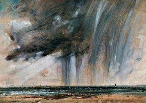 Tempesta di pioggia sul mare, studio di paesaggio marino con nuvole di pioggia da John Constable