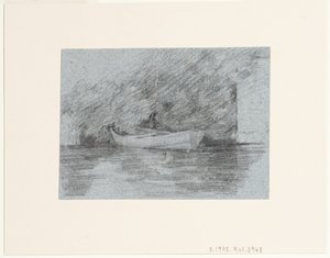 Barca a remi ormeggiata sotto una riva da John Constable
