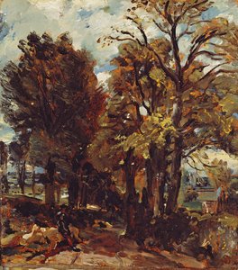 Schizzo di un vicolo a East Bergholt da John Constable