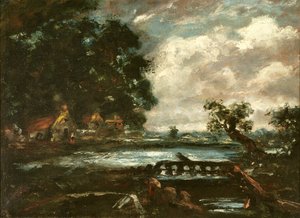 Studio per Il cavallo che salta (vista sullo Stour) (olio su tela) da John Constable