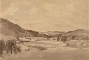 La Valle del Derwent con Chatsworth in Lontananza da John Constable