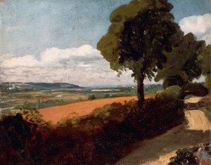 Vista dalla strada che porta a East Bergholt da John Constable