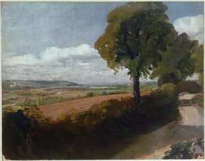Veduta di Dedham dalla strada che porta dalla chiesa di East Bergholt a Flatford da John Constable