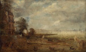 Ponte di Waterloo visto dalle scale di Whitehall, c.1829 da John Constable