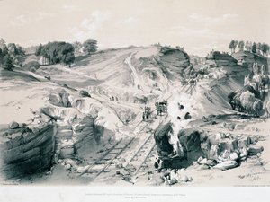 Esplosione di rocce, Linsdale, Buckinghamshire, anni 1830 da John Cooke Bourne