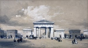 Arco di Euston, aprile 1838 da John Cooke Bourne