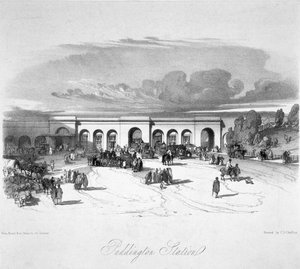Stazione di Paddington, Londra, 1846 da John Cooke Bourne