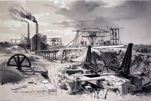 Pompe, pozzo di ventilazione, Tunnel di Kilsby, Northamptonshire, 15 luglio 1837 da John Cooke Bourne